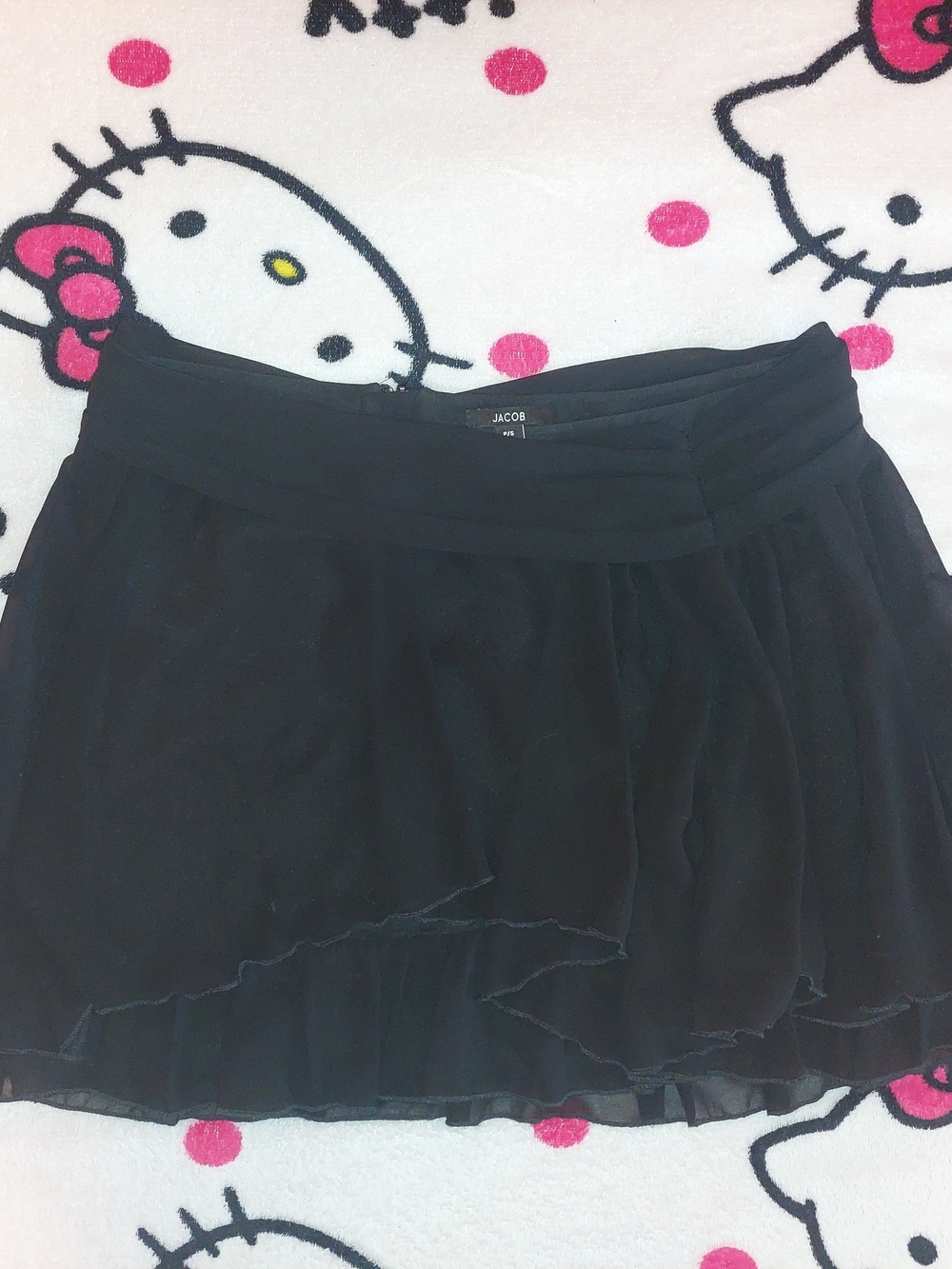 Jacob Black Chiffon Layered Skirt